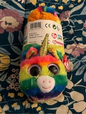 Ty Rainbow Unicorn Kids Slippers - Multicolor Size Medium 1-3 NWT